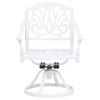 Swivel Patio Chairs 2 pcs Cast Aluminum White