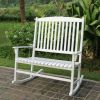 Outdoor 2-Person Double Rocking Chair, White