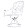 Swivel Patio Chairs 2 pcs Cast Aluminum White