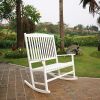 Outdoor 2-Person Double Rocking Chair, White