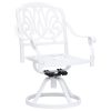 Swivel Patio Chairs 2 pcs Cast Aluminum White