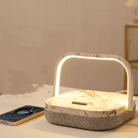 Led Wireless Charger Bluetooth Speaker Desk Lamp (Option: Marble grain-2400mah-USB)